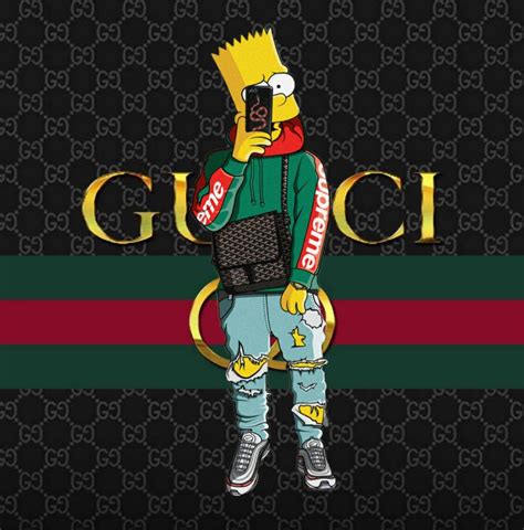 black bart simpson dressed in gucci|bart simpson gucci background.